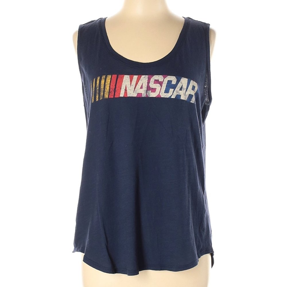 Lucky Brand NASCAR Graphic Print Tank Top Blue